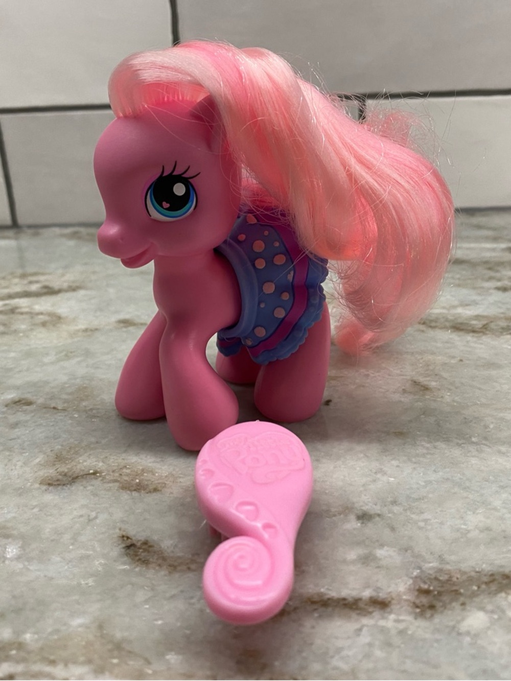 Pink My Little Pony 2008 Pinkie Pie With Blue Skirt 4”